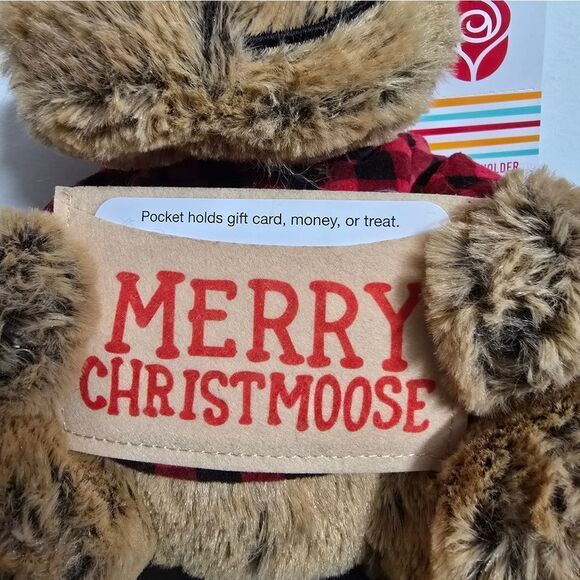 Merry Christmoose American Greetings Moose Plush Stuffed Animal Christmas Holder - Picture 5 of 5